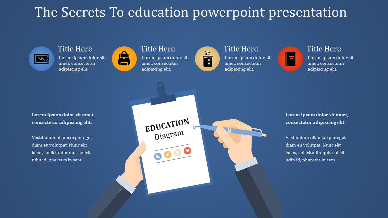 Free -  education powerpoint presentation with diagrams